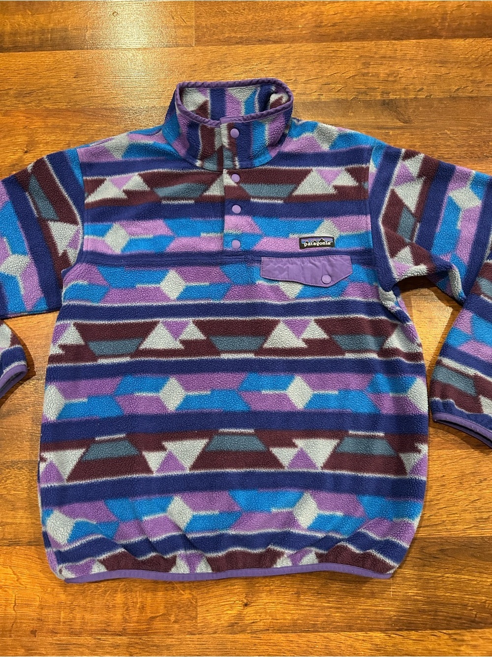 Women's Patagonia Synchilla Guatemalan Tango Aztec Snap-T Pullover Size Small